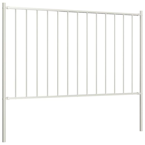 vidaXL Fence Panel Woerden with Posts Steel 1.7x1 m White