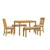 vidaXL Dining Set 5 pcs Beige Solid Oak Wood