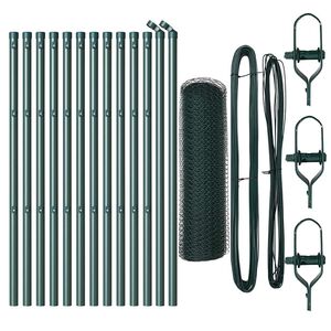 vidaXL Fence Post Green 25 x 0.6 m (25 mm mesh) Steel and PVC