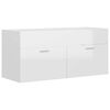 vidaXL 2 Piece Bathroom Furniture Set High Gloss White Engineered Wood