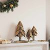 vidaXL Christmas Tree with Stand 3 pcs Brown Solid teak wood