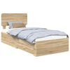 vidaXL Bed Frame with Headboard Sonoma Oak 75 x 190 cm Engineered Wood