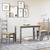 vidaXL 3 Piece Dining Set Panama Grey Solid Wood Pine