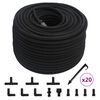 vidaXL Garden Soaker Hose Black 0.6" 50 m Rubber