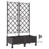 vidaXL Garden Planter with Irrigation&Wheels 2 pcs Brown PP