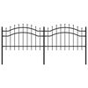 vidaXL Garden Fence with Spear Top Black 240x75 cm Powder-coated Steel