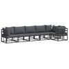 vidaXL Garden Sofa Set with Cushion 6 pcs Black Aluminium