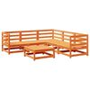 vidaXL 6 Piece Garden Sofa Set Wax Brown Solid Wood Pine