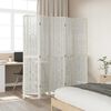 vidaXL Room Divider 5 Panels White Solid Wood Paulownia