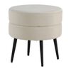 Venture Home Pouffe Pot 40x40x40 cm Velvet Black and Light Beige