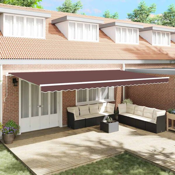 vidaXL Manual Retractable Awning Brown 600x300 cm