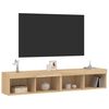 vidaXL TV Cabinets with LED Lights 2 pcs Sonoma Oak 80x30x30 cm