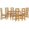 vidaXL Dining Set 7 pcs Beige Solid Oak Wood