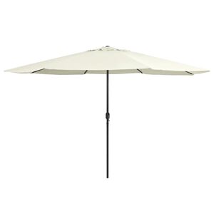 vidaXL Garden Parasol with Metal Pole 390 cm Sand White