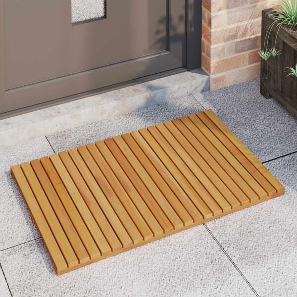 vidaXL Bath Mat Plain Brown 80 x 50 cm Wood