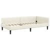 vidaXL Corner Bed Frame with Headboard Cream 100 cm x 200 cm Velvet