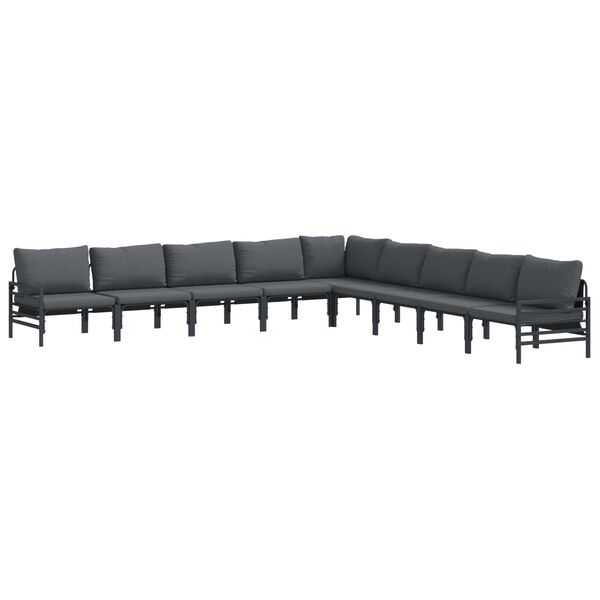 vidaXL Garden Sofa Set Anthracite Steel