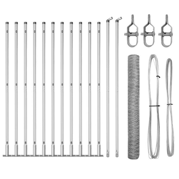 vidaXL Fence Post Silver 25 x 1.2 m (36 mm mesh) Steel