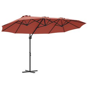 vidaXL Garden Cantilever Parasol Terracotta 372 x 198 x 243 cm