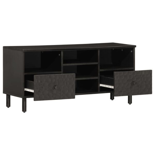 vidaXL TV Cabinet Black 100x33x46 cm Solid Wood Mango