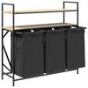 vidaXL Laundry Basket 3 Compartments with Shelves Sonoma Oak