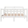 vidaXL Bed Frame without Mattress White 140x190 cm Solid Wood Pine