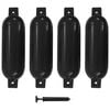 vidaXL Boat Fenders 4 pcs Black 51x14 cm PVC