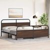 vidaXL Metal Bed Frame without Mattress Brown Oak 193x203 cm