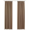 vidaXL Blackout Curtains with Hooks 2 pcs Taupe 140x175 cm