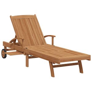 vidaXL Sun lounger Folding Brown 195 x 59 x 78.5 cm Solid Teak Wood