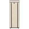 vidaXL Shoe Cabinet with Cover Cream 57x29x162 cm Fabric