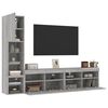 vidaXL 4 Piece TV Wall Units with LED Grey Sonoma Engineered Wood