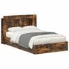 vidaXL Bed Frame with Storage Smoked Oak 120 x 190 cm Engineered Wood