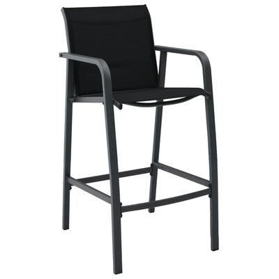 vidaXL Garden Bar Chairs 4 pcs Black Textilene