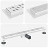 vidaXL Shower Drain with Line Design Silver 80 cm Stainless Steel 304