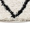 vidaXL Shaggy Rug High Pile Black and Cream &phi;120 cm