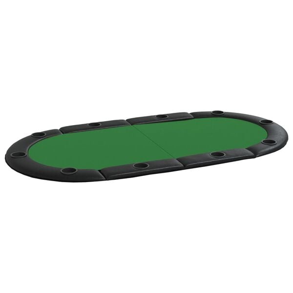 vidaXL 10-Player Folding Poker Tabletop Green 208x106x3 cm