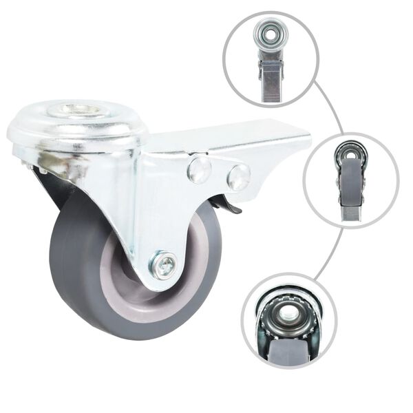 vidaXL 32 pcs Bolt Hole Swivel Casters 50 mm