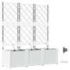 vidaXL Garden Planter 3 pcs White 120 x 40 x 142 cm PP