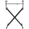 vidaXL Double Braced Keyboard Stand X-Frame Black