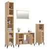 vidaXL 4 Piece Bathroom Furniture Set Sonoma Oak Engineered Wood