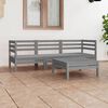 vidaXL 4 Piece Garden Lounge Set Grey Solid Pinewood