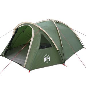 vidaXL Dome Tent 4-Person Waterproof Green Taffeta