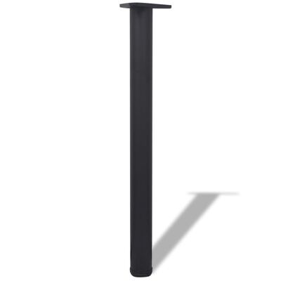 4 Height Adjustable Table Legs Black 710 mm