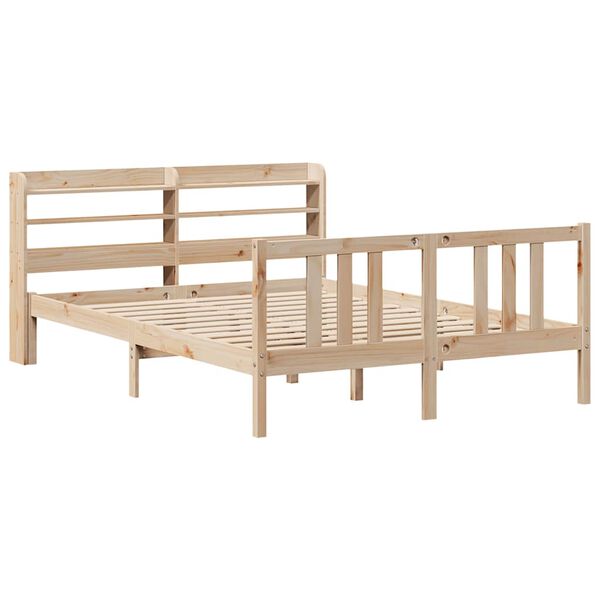 vidaXL Bed Frame with Headboard without Mattress 135x190 cm Double
