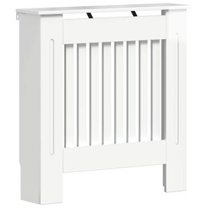vidaXL Radiator Cover High Gloss White 112 x 19 x 81.5 cm