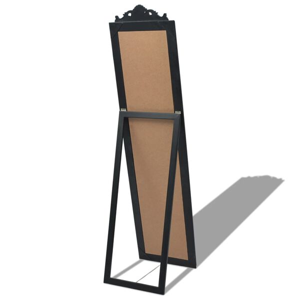 vidaXL Free-Standing Mirror Baroque Style 160x40 cm Black