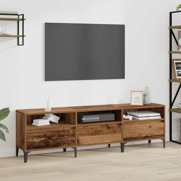 vidaXL TV Cabinet Old Wood 150 x 30 x 45 cm Engineered Wood and Iron