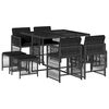 vidaXL 9 Piece Garden Dining Set with Cushions Black Poly Rattan