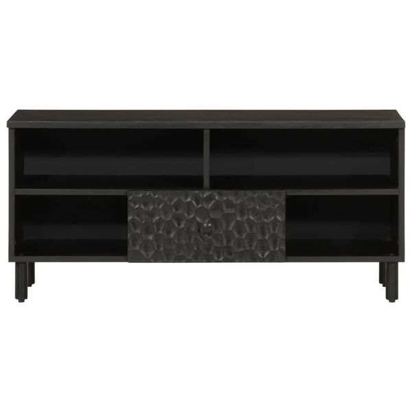 vidaXL TV Cabinet Black 100x33x46 cm Solid Wood Mango